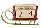 Christmas Sleigh Wooden Advent Countdown Calendar 8" Plus Message Signs