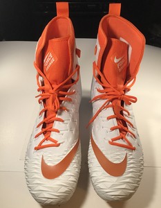 Nike Force Savage Lineman Football Cleats shoes White Orange Size 18 918345-180 | eBay
