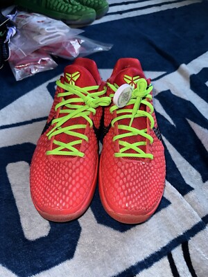 Nike Kobe 6 Protro Reverse Grinch 'Red' basketball shoes Men's Sz