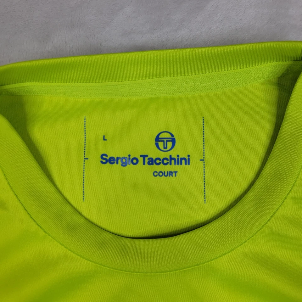 Camisa Sergio Tacchini Para Hombres Cancha Grande Tenis Rendimiento Entrenamiento Activo Adulto Foto 3 de 4