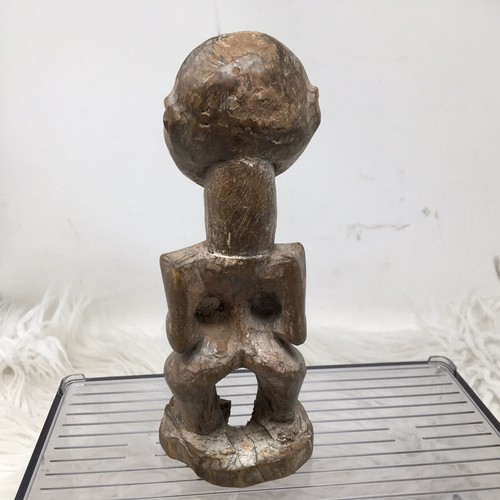 African Luba People Ancestral Male Statue Carved Wood Tribal Art 7.75x3” - Picture 6 of 8