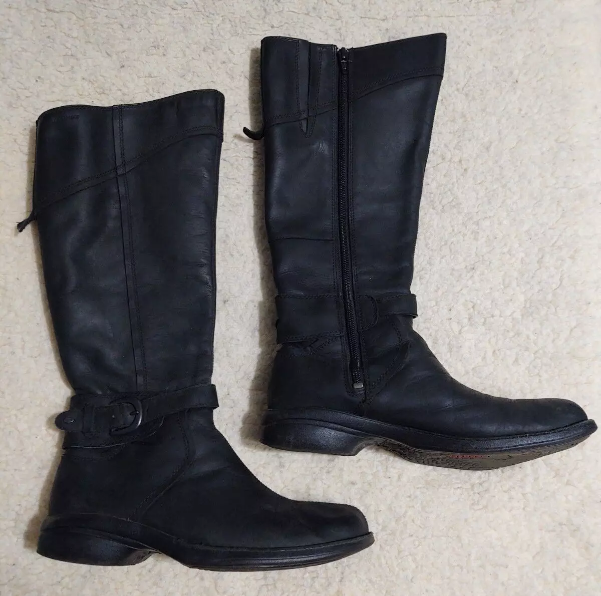 Merrell Captiva Buckle Up Tall Waterproof Riding Boots Size 7 Black Leather