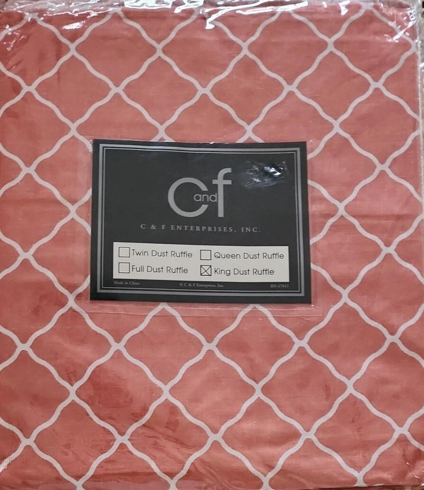 C&F Enterprise ~ геометрический дизайн ~ королевский размер ~ 78 «x 80» ~ юбка для кровати ~ 18» падение - Изображение 2 из 4