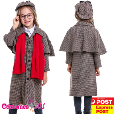 Kids Sherlock Holmes Detective Costume Child Boys Girls Book Week