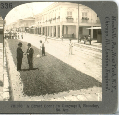ECUADOR, A Street Scene in Guayaquil--Keystone Ed. Set Stereoview #336