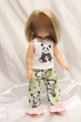 14/" Doll Clothes-fits American Girl Wellie Wishers-Pajamas-Flannel-Hearts