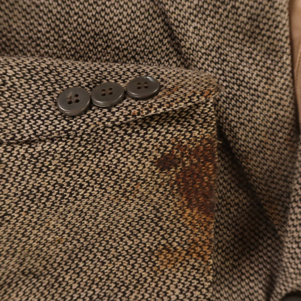 Chaqueta De Colección Tweed S Negro Beige Grano de Cebada 100% Lana Blazer Abrigo Deportivo EE. UU. 38S Foto 4 de 4