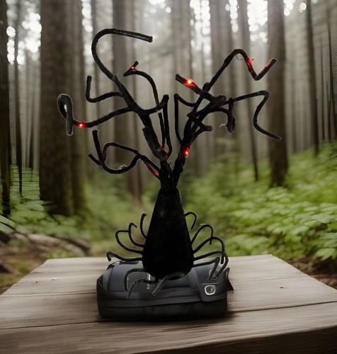 Vintage Lighted Halloween Tree Black Red Glow Haunted Forest CLEARANCE - Picture 2 of 10