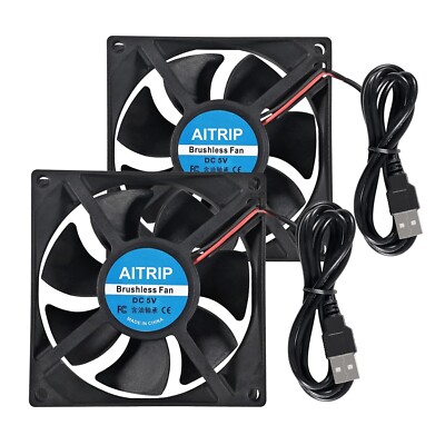 2pcs 80mm Usb Fan 5v Brushless 8025 80x25mm For Cooling Diy Pc Computer Case 3d