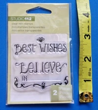 buy4=freeship 2 Clear Stamps Studio112 BEST WISHES BELIEVE