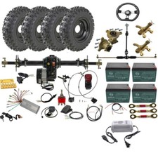 30" Rear 1000W Motor Differential Axle Kit 6" Wheels Steering wheel Assembly ATV