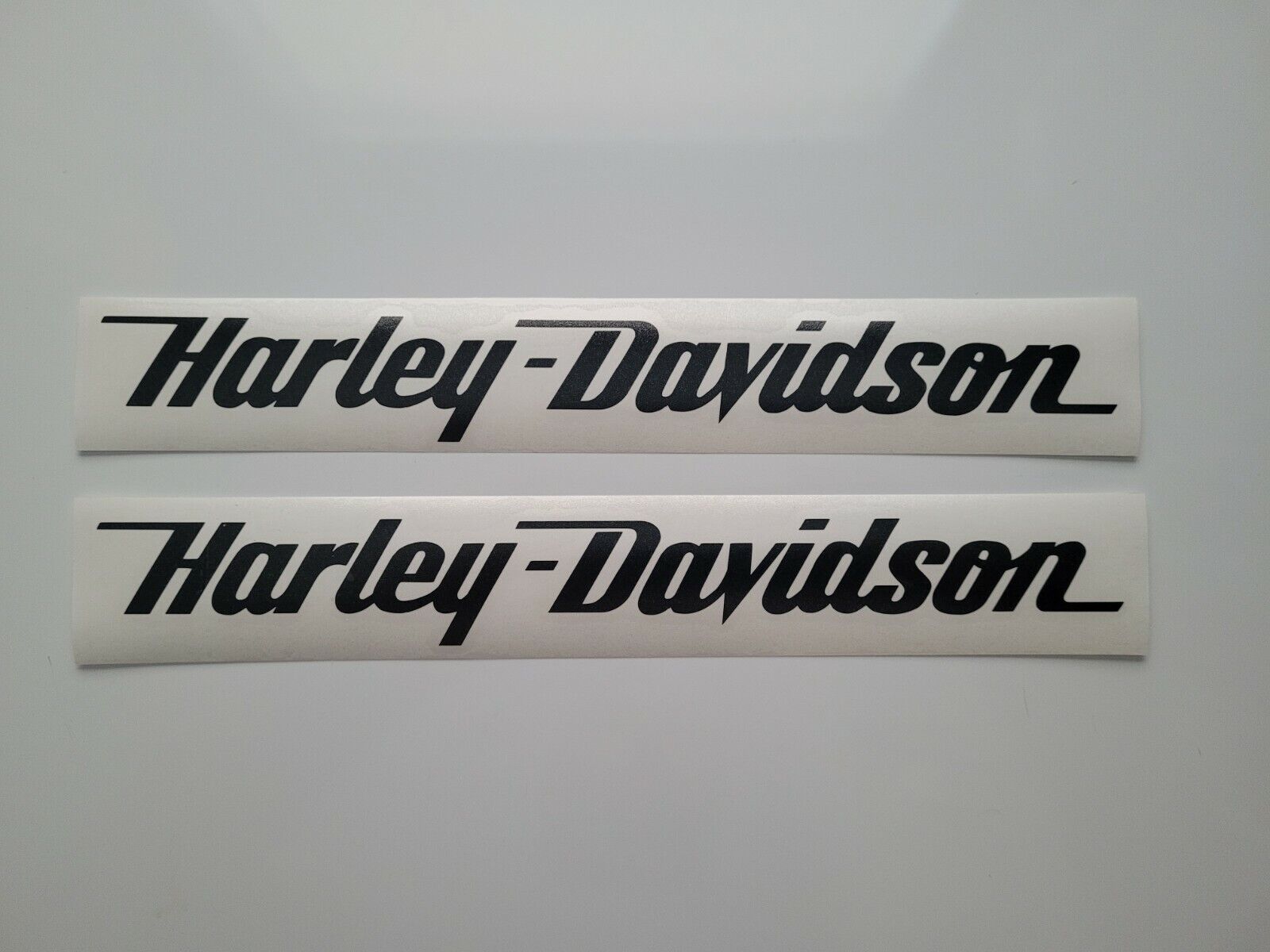 (Black) Harley Davidson sticker vinyl decal 12" x 1.5" set of 2