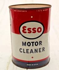 Vintage Esso Motor Cleaner 1 Quart Can Empty
