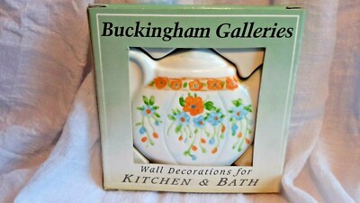 BUCKINGHAM GALLERIES WALL DECOR FOR KITCHEN CERAMIC TILE TEAPOT NEW BOX IVYLAND