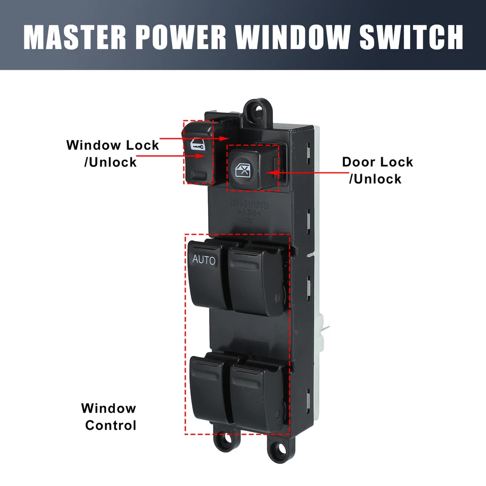 Driver Side Power Window Control Switch 25401-EQ305 for Nissan X-Trail 2002-2007 - Изображение 4 из 4