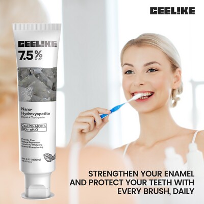 CEELIKE 7.5% Hydroxyapatite Toothpaste – Strengthens Enamel, Protects Gums & Freshens Breath – Fluoride-Free, Ideal for Sensitive Teeth, 120g (2 CEELIKE 7.5% Hydroxyapatite Toothpaste – Strengthens Enamel, Protects Gums & Freshens Breath – Fluoride-Free, Ideal for Sensitive Teeth, 120g (2