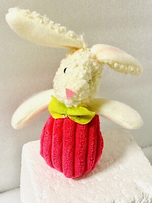 Bunny Chenille Sherpa Plush Weighted Bottom 7  Easter Rabbit