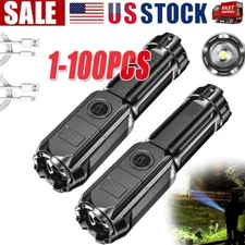 Rechargeable 990000LM LED Flashlight Tactical Police Super Bright Torch Zoomable