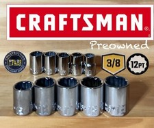 Preowned Craftsman 10 Piece 38 In Drive 12 Point Metric Mm Socket Shallow Set