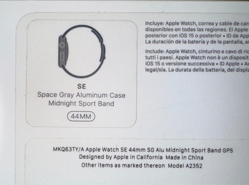 Apple Watch SE 44 mm GPS Cassa Alluminio Mezzanotte con Sport Band S/M cavo - Foto 7 di 7
