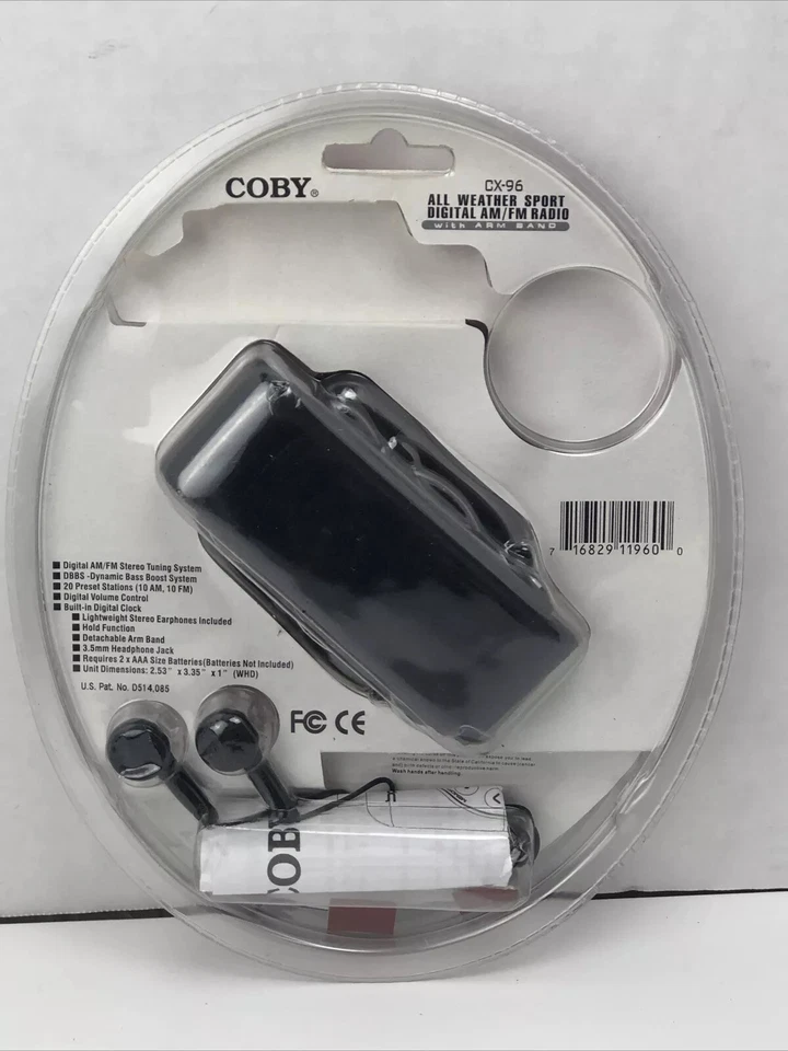 Coby Portable AM FM Weather Sports Arm Band Digital Radio Stereo Turbo CX-96 - Image 2 of 2