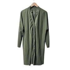 ADAY Something Borrowed Long Sleeve Button Up Mini Dress Olive Green Large L
