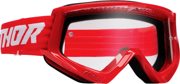 THOR GOGGLES COMBAT RACER MOTOCROSS MX ENDURO MTB RED WHITE