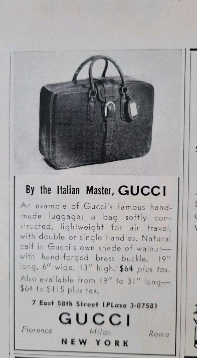 Gucci maître italien 1954 bagage fait main boucle laiton vintage annonce