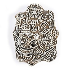 Decorative Textile Printing Ganesha Handcarved Indian Wood Block Art Stamps