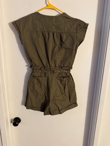 Women "Marrisa Webb" dark olive green short sleeve romper. Size 4 Prev. Owned - Picture 2 of 2