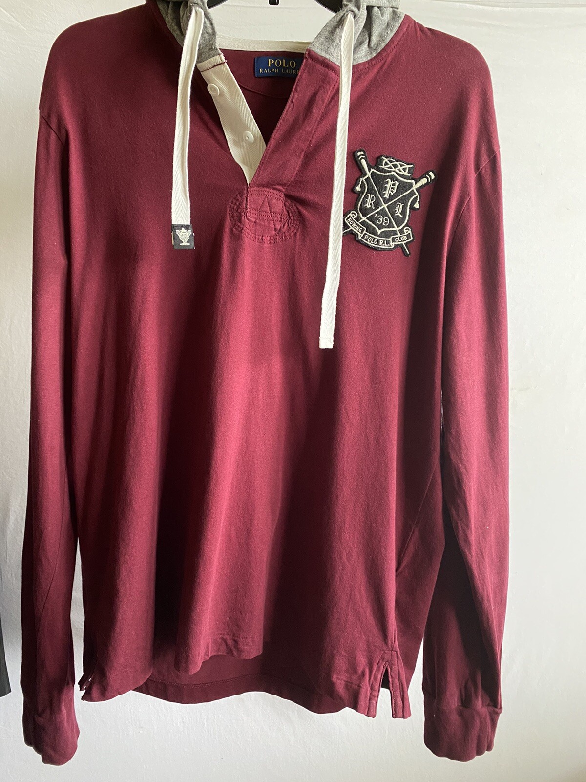 FILA Felpa con cappuccio uomo Polo Ralph Lauren Club da canottaggio doppia scull rosso medio