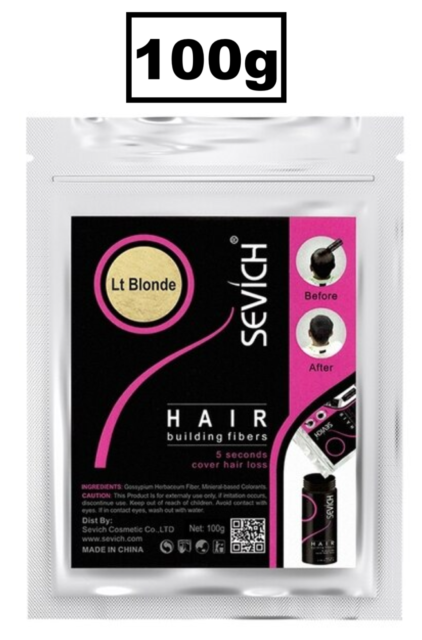 Sevich Hair Building Fibers To Cover Hair Loss LIGHT BLONDE 100g LARGE