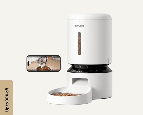 Automatic Cat Feeder with Camera, 1080P HD Video with Night Vision, 5G Wifi Pet