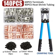 280PCS Car Copper Lug Ring Terminals Cable Electrical Wire Crimp Connectors Kit