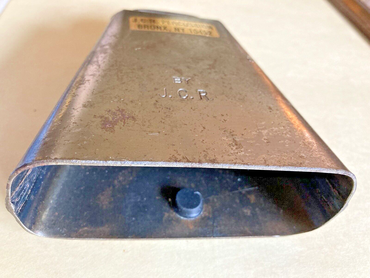 J.C.R. LEGENDARY PERCUSSION COWBELL BRONX NY 5 9/16”T x 4 1