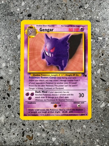 Pokemon TCG Cards Gengar 20/62 Fossil Rare