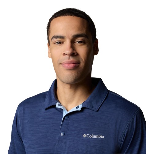Columbia Mens Sage Peak Knit Polo, Dark Mountain Heather, Small - Afbeelding 3 van 6