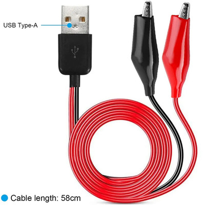 1pc USB to Alligator Clip Test Lead Cable Copper Power Connector - NEW