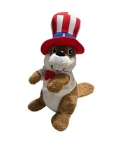 Buc-ees Plush Beaver Uncle Sam Fourth of July 4th USA Patriotic Stuffed Animal