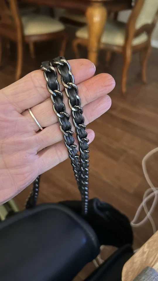 Rare Vintage Tory Burch Black Leather Sparkle Shoulder/Crossbody Bag - Image 2 of 4