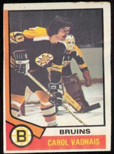 1974-75 Topps Carol Vadnais Boston Bruins #165 VG/EX (Tiny Wrinkle)