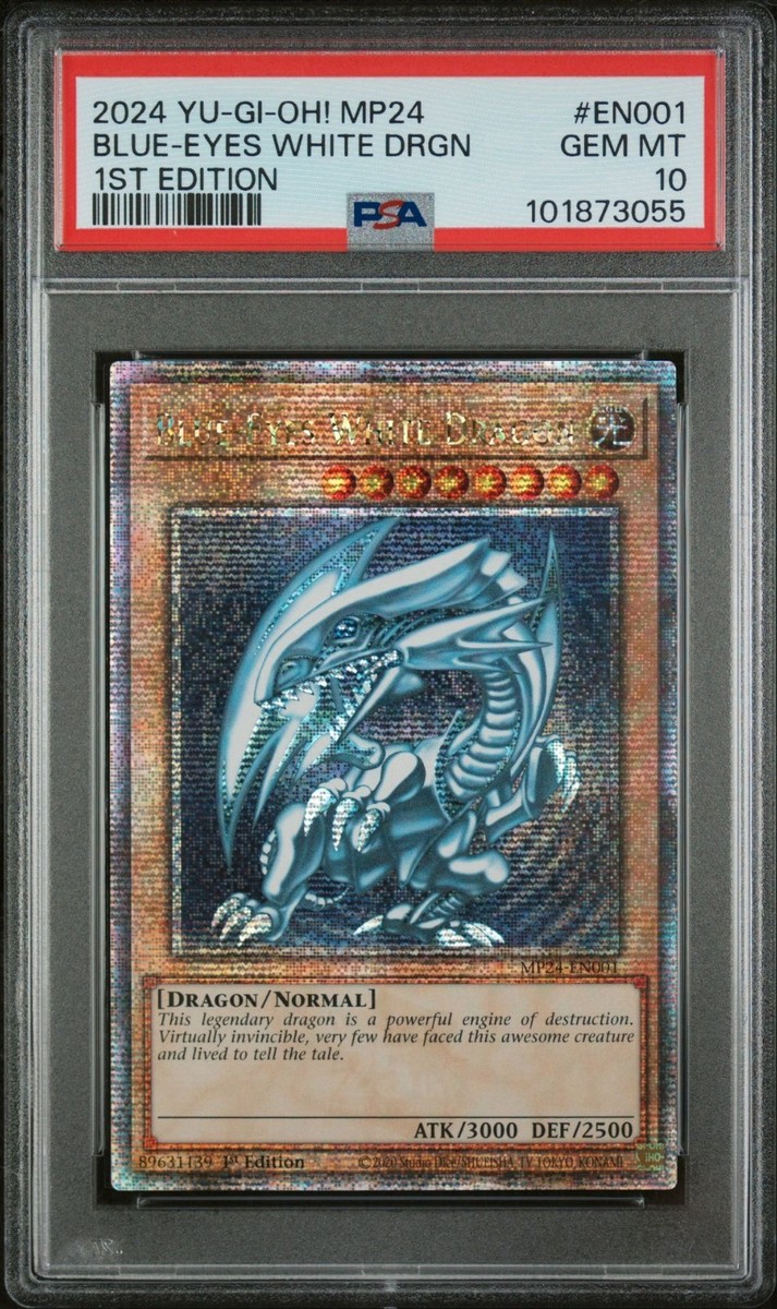 Yugioh PSA 10 BLUE-EYES WHITE DRAGON MP24-EN001 QUARTER
