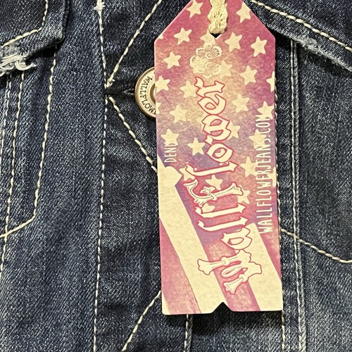 Wallflower Youth Girls Blue Jean Denim Button Up Jacket Hooded Sz L The Dreamer - Picture 4 of 16