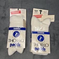 2 VTG Thorlo TX-11 Tennis Socks Sz 8.5-11 Made In USA Padds Foot Equipment