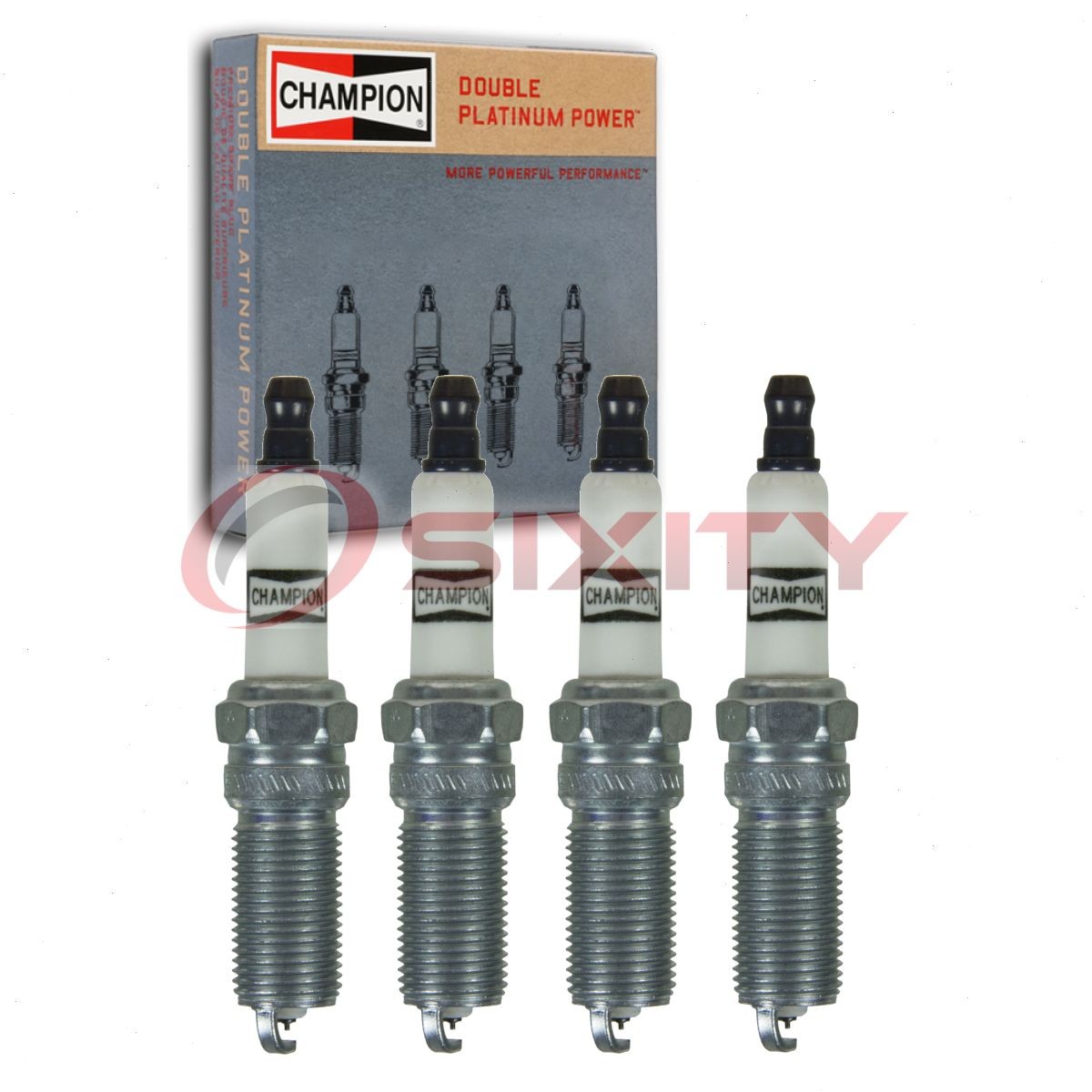 4 pc Champion Double Platinum Spark Plugs for 2011-2019 Ford Fiesta 1.6L L4 fg