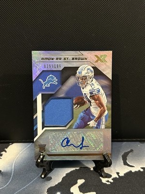 2021 Panini XR Football Amon-Ra St. Brown RPA Rookie Swatch Auto /199 #RSA-ASB