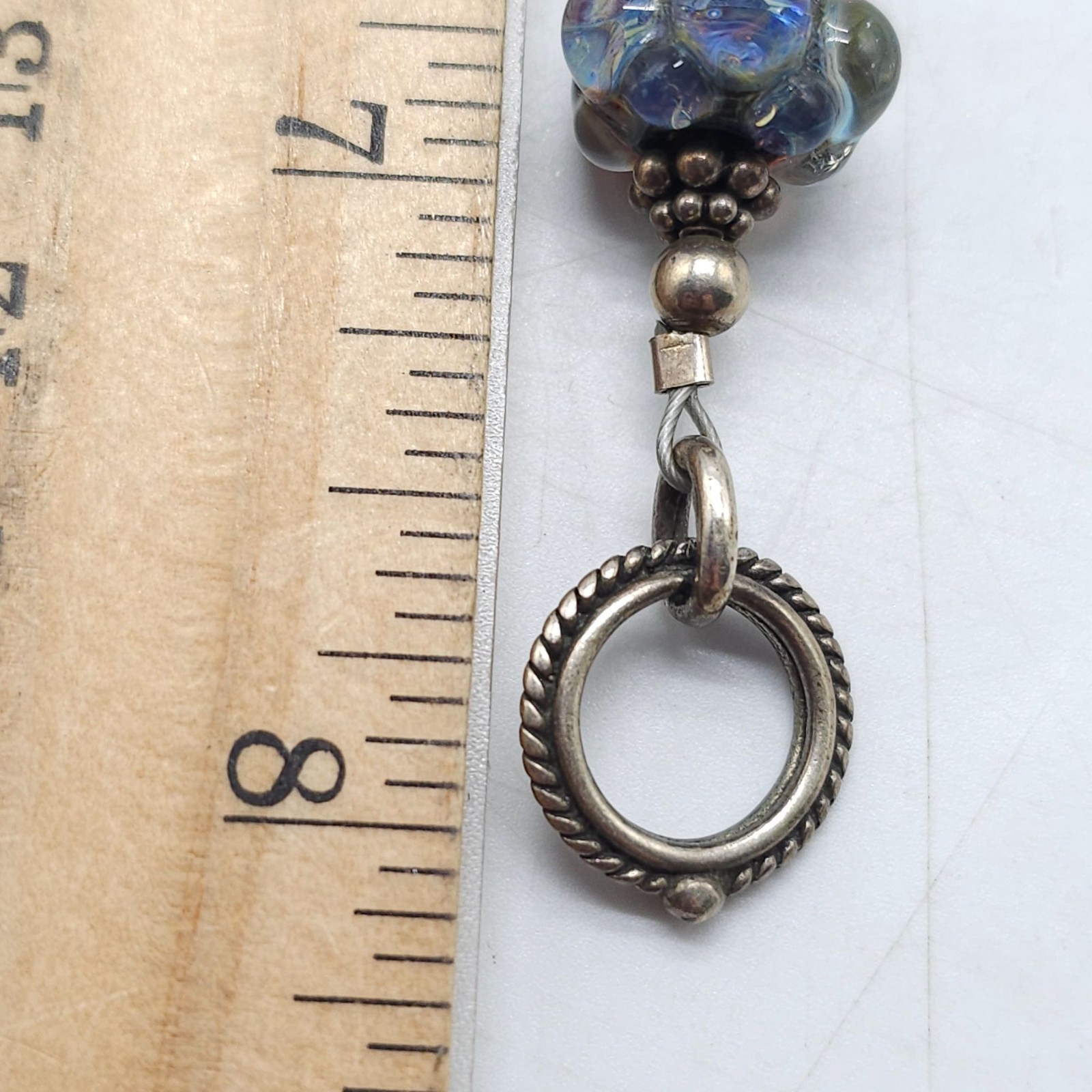 Handcrafted Silver Tone Toggle Clasp Bracelet Wit… - image 4