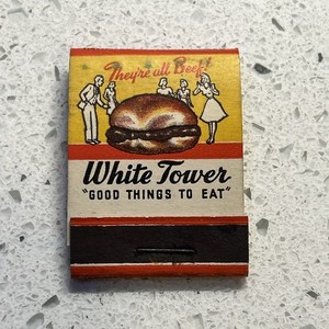 White Tower Good Things Eat 5 Cent Matchbook Nos Unstruck Front Strike