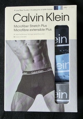 CALVIN KLEIN MICROFIBER 4-PACK LOW RISE MENS TRUNK UNDERWEAR L OR XL#NP27550-NWT