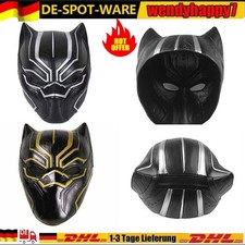 Erwachsene Superheld Schwarz Panther Maske Latex Motto Kostüm Cosplay Props DE